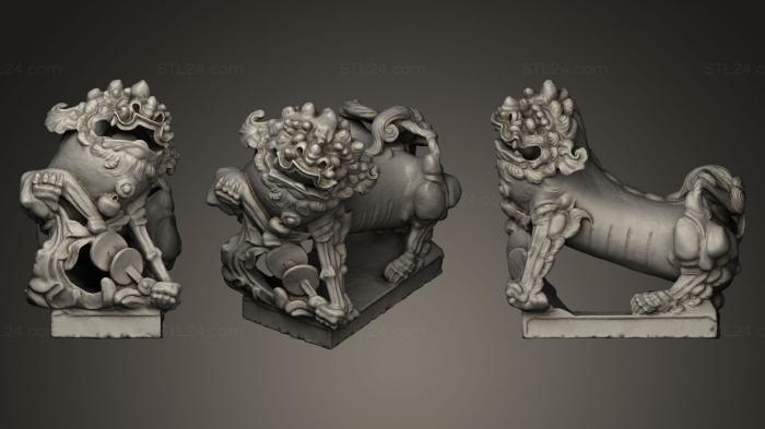 Статуэтки львы тигры сфинксы (Статуя Льва 006 М, STKL_0143) 3D модель для ЧПУ станка